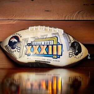 LIMITED ED NEW NFL DENVER BRONCOS Super Bowl XXXIII COMMEMORATIVE Football ELWAY
